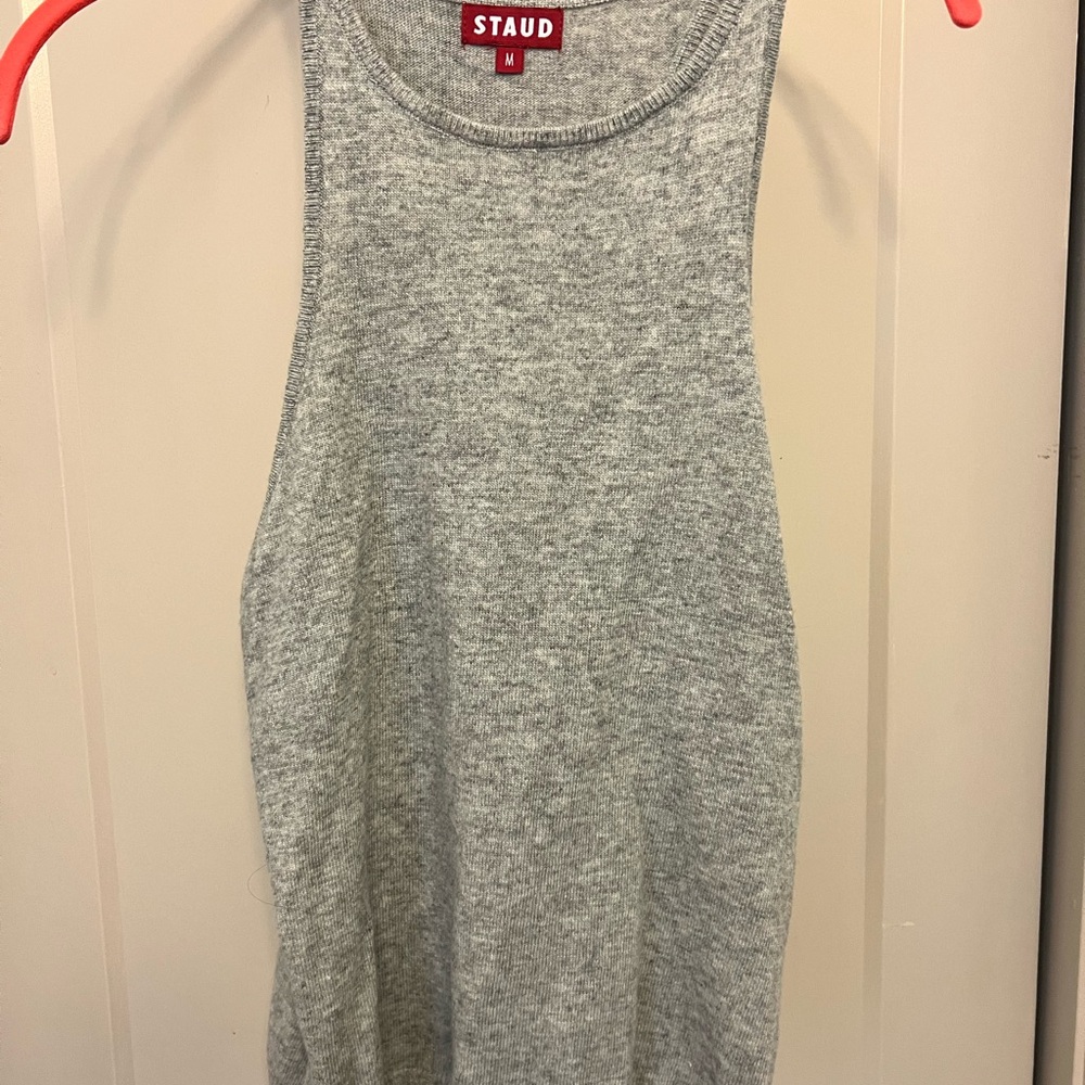 Staud Gray Sleeveless Top Sweater